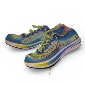 Hoka Blue and Green Running Shoes Cielo Flyx